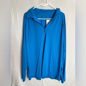 UV Skinz Men’s Size XL Long Sleeve Quarter Zip Shirt Blue UPF 50 New 5692